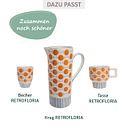 Vorschaubild Becher RETROFLORIA Punkte orange 150 ml stapelbar