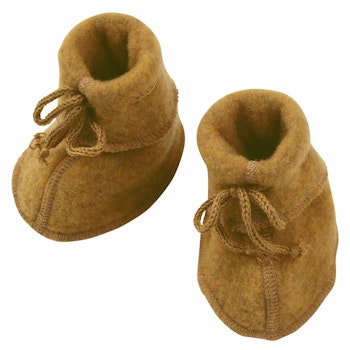 Warme Fleeceschuhe Schurwolle safran