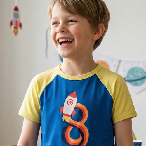 Raglanshirt kurzarm 1 Jahr Pinguin