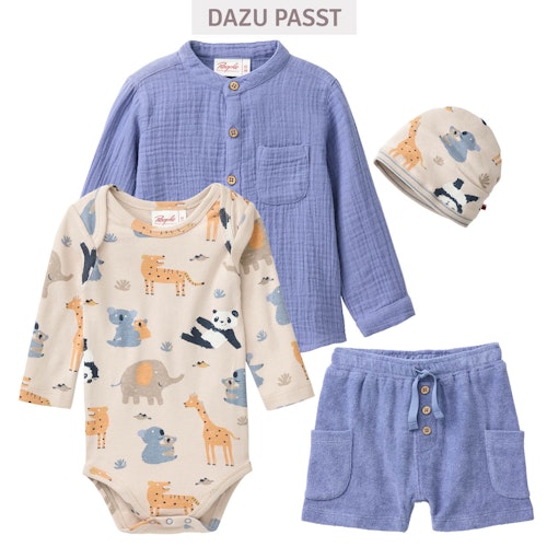 Hochwertige Bermuda Sweat Shorts blau gestreift