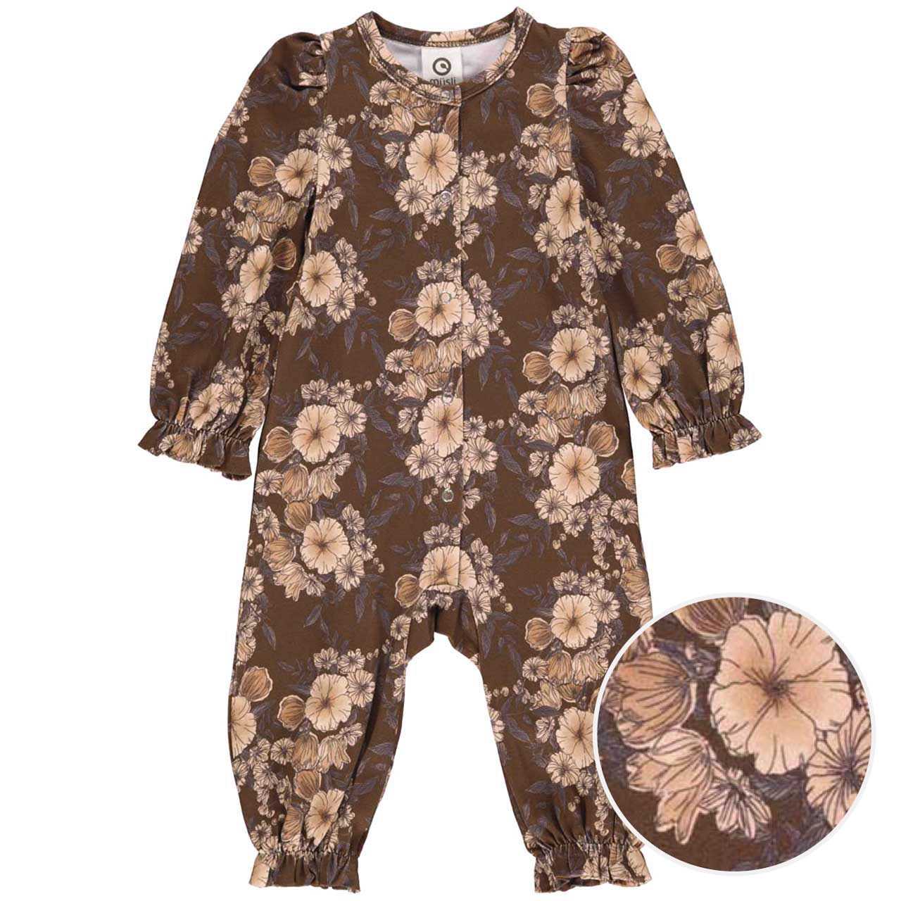 Edler langarm Rüschenstrampler Blumen