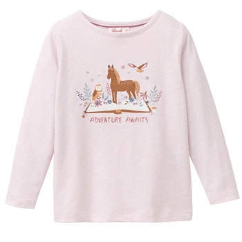 Weiches Langarmshirt Pferd hellviolett