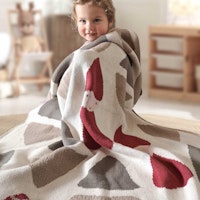 Dicke Babydecke Strick Zwerge und Schnecken 90 x 105 cm