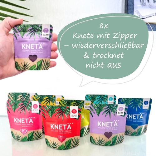 KNETÄ® Set aus Knete 8 x 20g + Bastelkarte