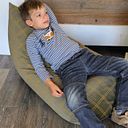 Vorschaubild Samt Sitzsack für Kinder grün-gelb - 119 x 52 x 70 cm