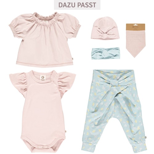 Kurzarmbody Puffärmelchen elastischer Kopfbereich