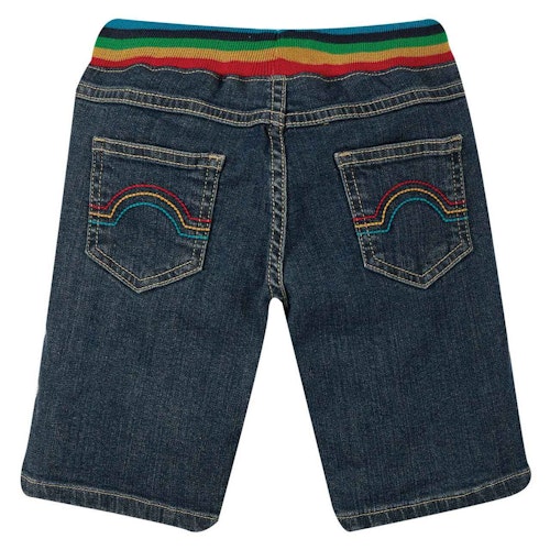 Bequeme Jeansshorts mit bunten Bündchen