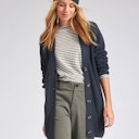 Vorschaubild Längere weite Damen Strickjacke