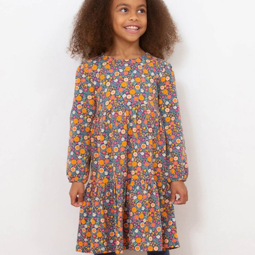 Langarm Stufenkleid Blumen