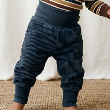 Krabbelhose Cord blau