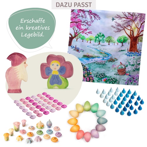 Spieltuch Bio-Baumwolle Ostern Waldlichtung 100 x 100 cm