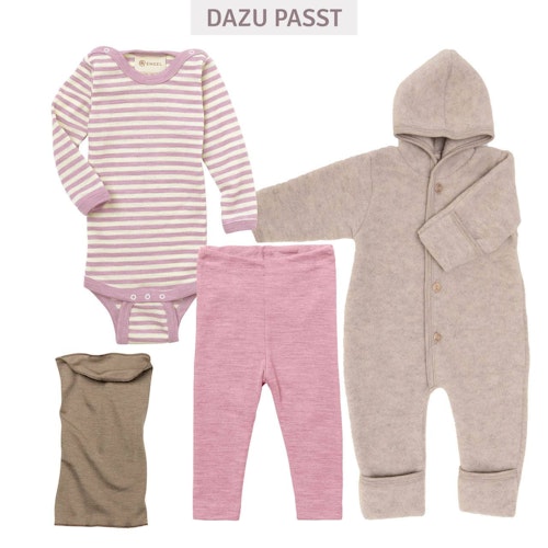 Merino Kapuzenoverall mit Arm- und Beinumschlägen