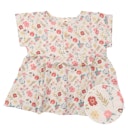 Vorschaubild Musselin kurzarm Bluse Blumen Blätter