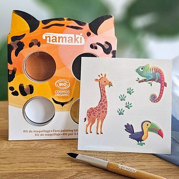 Bio Kinderschminke Tiger, 4 Farben + Tattoos
