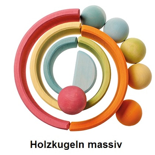 Holzkugeln Massiv 6 Stück pastell
