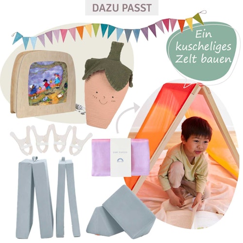 Großes Spieltuch Seide Blüte 178 x 89 cm