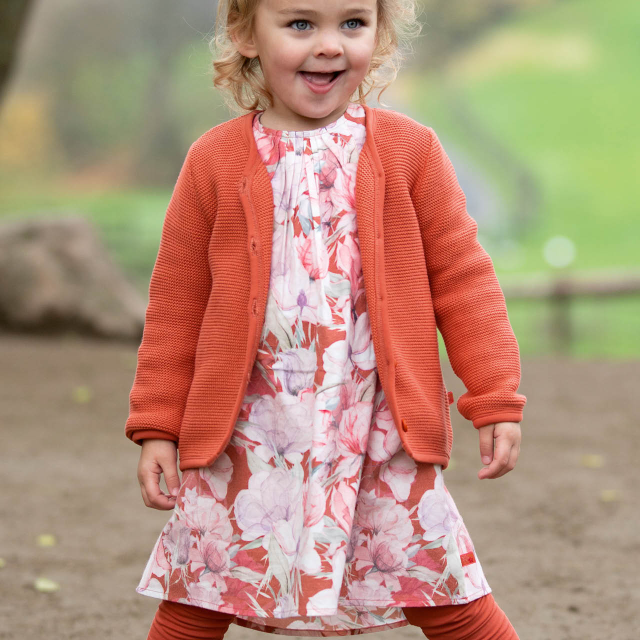 Flanellkleid langarm Rosen