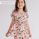 Vorschaubild Musselin kurzarm Bluse Blumen Blätter