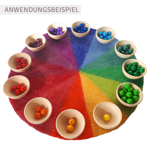 12 Holzperlen zum Sortieren und Basteln