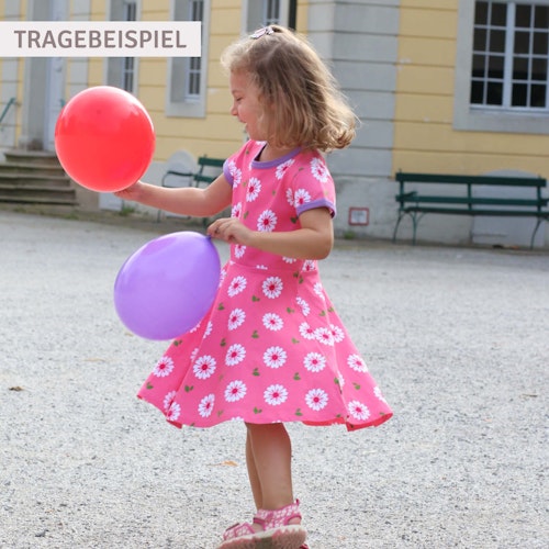 Flatterkleid kurzarm mit Alloverprint 