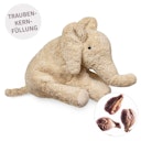 Vorschaubild Elefant klein Traubenkernfüllung  Wärmekissen leinen 35 cm