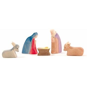 MINIATUR Heilige Familie 5 Teile 6,5 cm hoch für Weihnachtskrippe