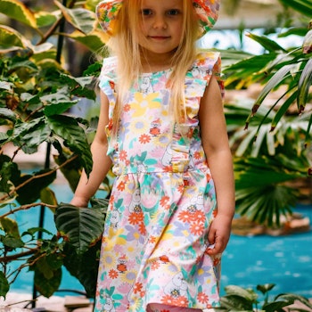 Geblümtes Sommerkleid Mumins weiß