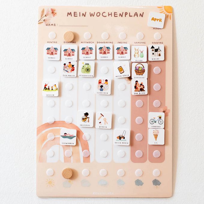 Grosser Wochenplaner A3 Regenbogen inkl. 420 Symbole