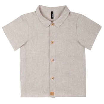 Leichtes Hemd kurzarm Leinen beige