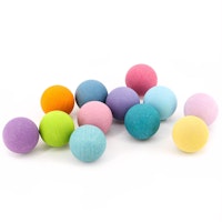 12 kleine Holzkugeln pastell 3,5 cm ab 3 Jahren