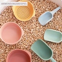 Vorschaubild Sensorikspielzeug Set mit 3 Schalen koralle gelb