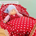 Vorschaubild Korb Puppenwagen aus Holz rot-weiß