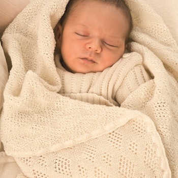 Leichte Babydecke Wolle Bio 80x100 cm ungefärbt