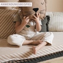 Vorschaubild Bodenmatratze 60x120x4 cm beige gestreift