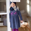 Vorschaubild Geripptes Velour Kleid