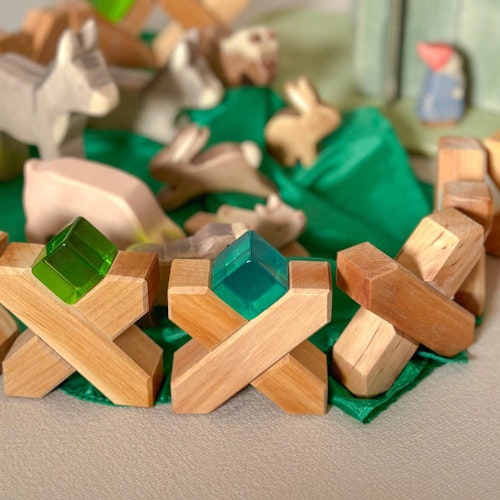 16 X Klötze aus Holz