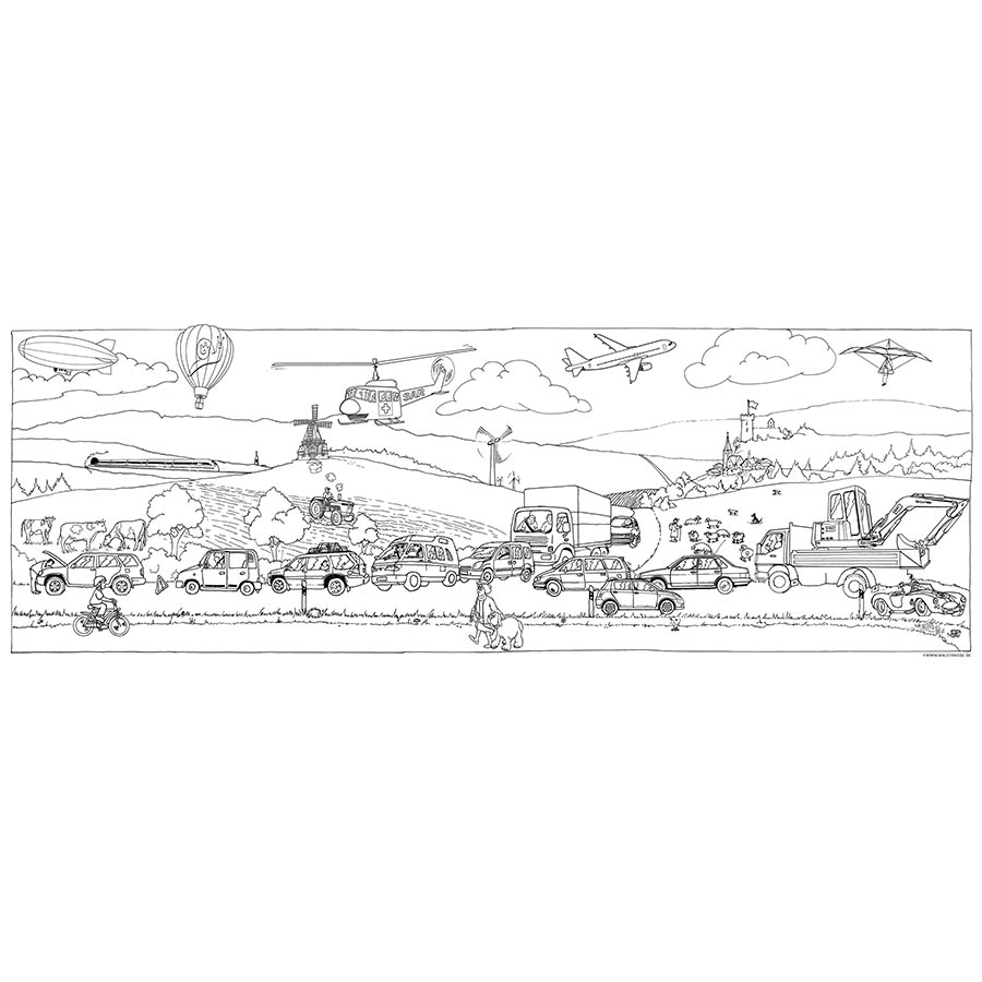 Papier Malstraße - Fahrzeuge 1,18 m lang