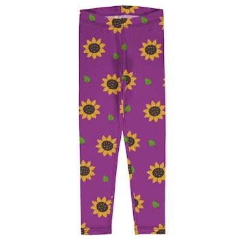 Jersey Leggings lila mit Sonnenblumen