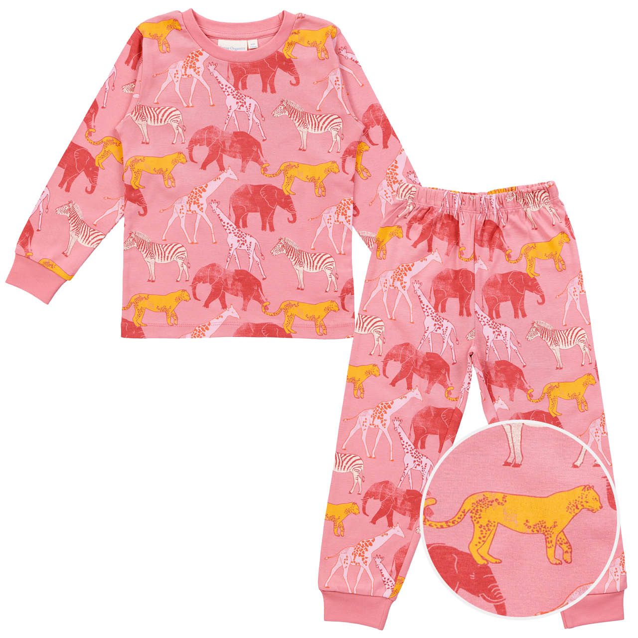 Schlafanzug Arm- und Fussbündchen Safari-Tiere