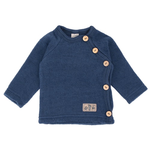 Babypullover Wollplüsch mit seitlichen Knöpfen