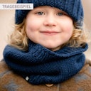 Vorschaubild Schlauschal gestrickt Wolle 5-14 Jahre dunkelbeige