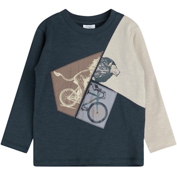 Leichtes Langarmshirt Löwe dunkelblau