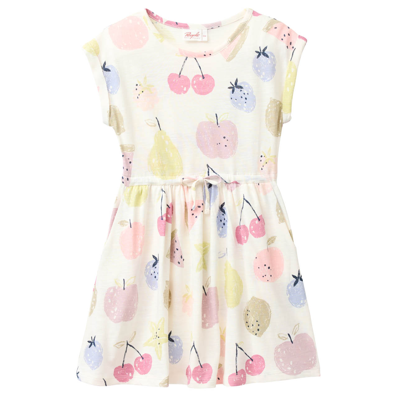 Sommerkleid kurzarm blau geringelt Regenbogen