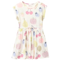 Sommerkleid kurzarm blau geringelt Regenbogen