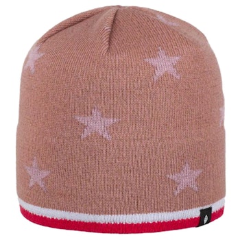 Wolle Seide Beanie Sterne altrosa