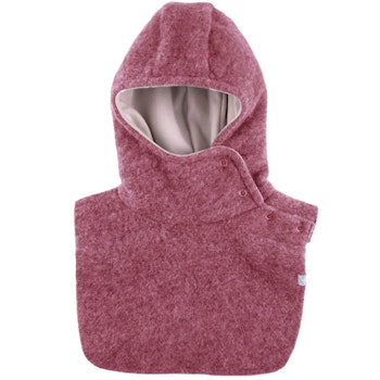 Warme Wollfleece Schlupfhaube altrosa