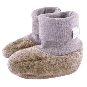 Warme Wollfleece Babyschuhe beige