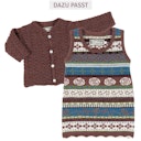 Vorschaubild Haselnuss-altrosa Baby Strickkleid Schurwolle