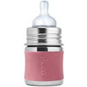 Vorschaubild Pura kiki Babyflasche Edelstahl langsamen Sauger - altrosa