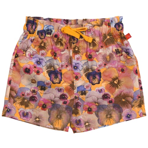 Leichte Popeline Shorts Orchideendruck